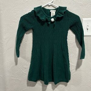 Rachel Zoe Green Long Sleeve Cable Knit Sweater Dress Size 5T